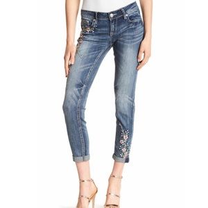 Floral Embroidered Skinny Jeans